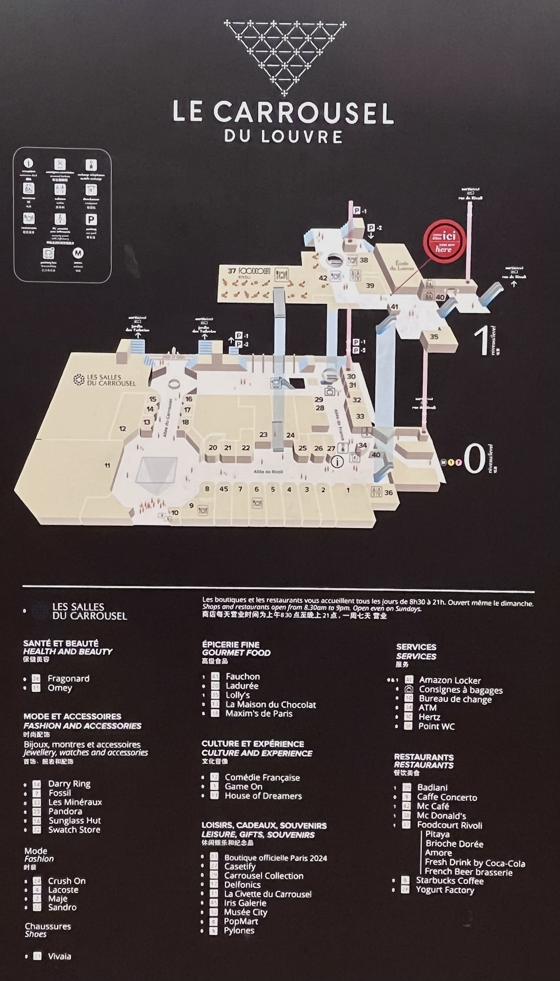 ルーヴル美術館カルーゼル・ショップ地図